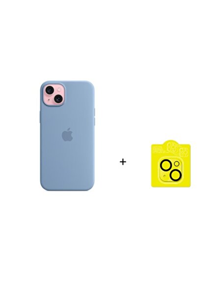 OEM Защитен силиконов калъф за Apple с MagSafe за iPhone 15 Plus, цвят Зимно син