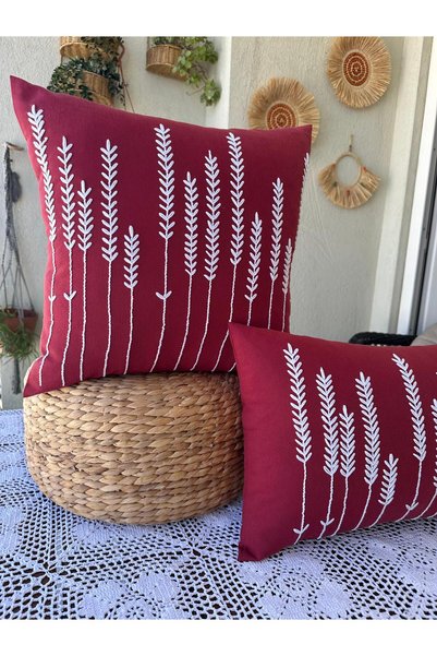 punchatolyem Panch Punch 2-Piece Set Wheat Model Borda Color Cushion Cover Handmade 43X43 (30X50)