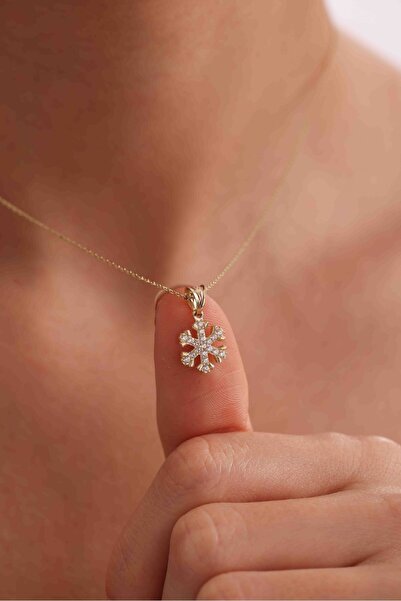 Giza Jewelry 14 Ayar Altın Kar Tanesi Kolye Ucu
