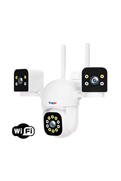 Taggo Cameră de supraveghere, WIFI 6K, 12MP, obiectiv triplu, securitate controlată prin aplicație