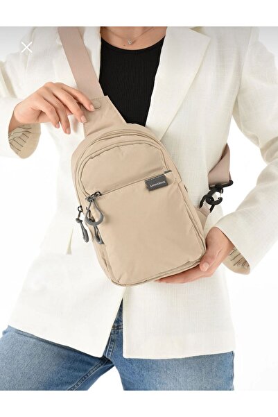 BLACK Sanmorris 6004 Unisex Wrinkle Fabric Waterproof Multi-Compartment Body Bag