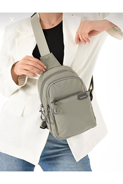 BLACK Sanmorris 6004 Unisex Wrinkle Fabric Waterproof Multi-Compartment Body Bag