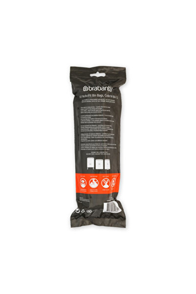 Brabantia PerfectFit Bo 1004145 bin liners, Size M, 60 l, 10 pieces, White