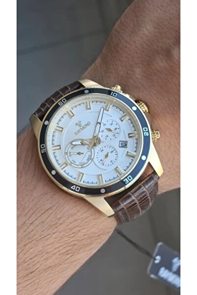 Raymond Men's Watch Rym-1150-Gold-Brown-White