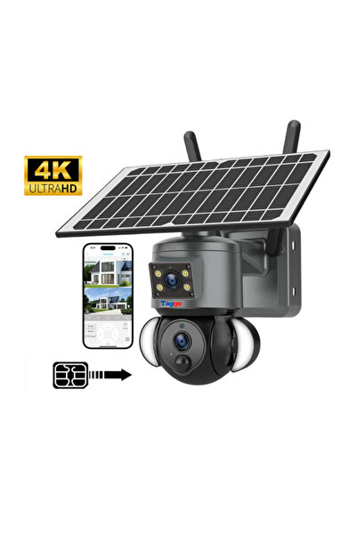 Taggo 4G 4K Ultra HD Dual-Lens 10X Zoom Solar Surveillance Camera