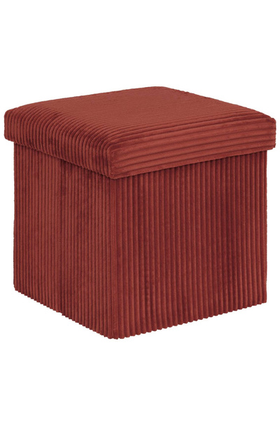 Atmosphera Créateur D'intérieur Atmosphera Arum foldable stool made of striped velvet material, 38x38x38 cm, amber