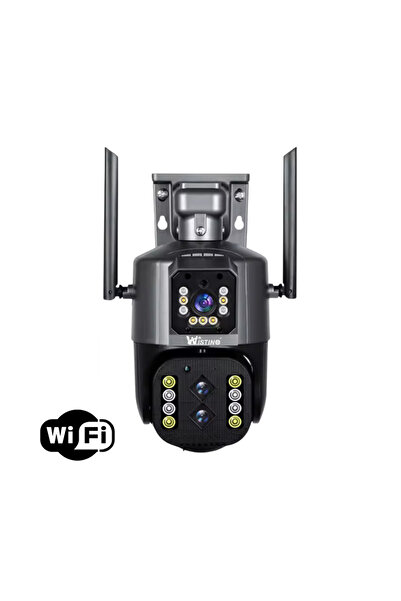 Taggo Cameră de supraveghere exterioară WiFi 4K, obiectiv dual de 8MP, zoom 10x, alerte inteligente