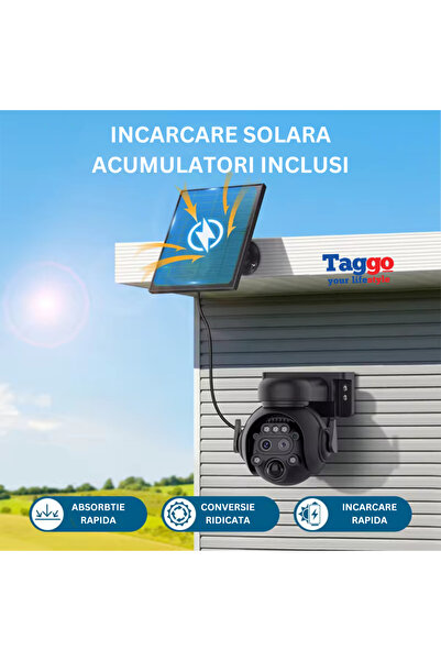 Taggo Dual Lens 4K Surveillance Camera with Solar Charging & 12X Zoom