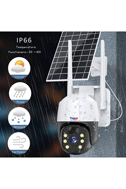 Taggo Solar 4G Surveillance Camera, 5MP, 10X Zoom, Full HD, SIM Compatible, Weatherproof