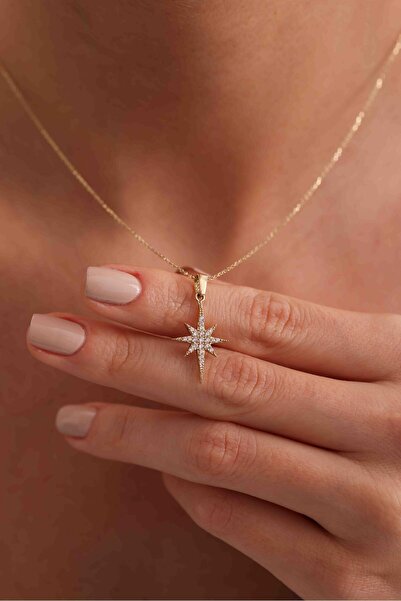 Giza Jewelry 14 Ayar Altın Kutup Yıldızı Şans Kolye Ucu