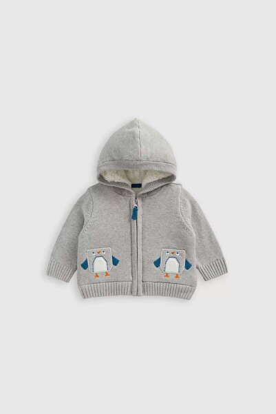MOTHERCARE Grey Knitted Borg-Lined Hoodie