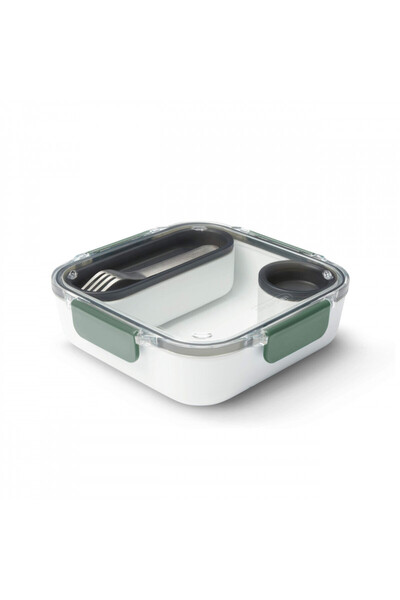 Black Blum Black+Blum BAO-BA010 Food Container, 1 l, Inner Compartment, BPA Free, Dishwasher Safe, White/Green