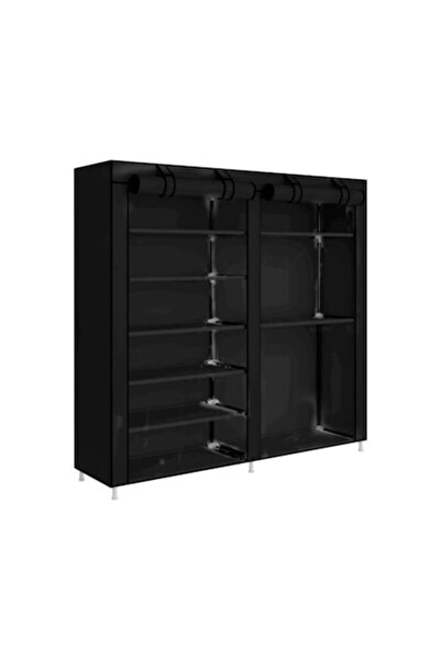 yayi Suport pentru încălțăminte, portabil, 2 compartimente, 27 de perechi, negru, tip dulap