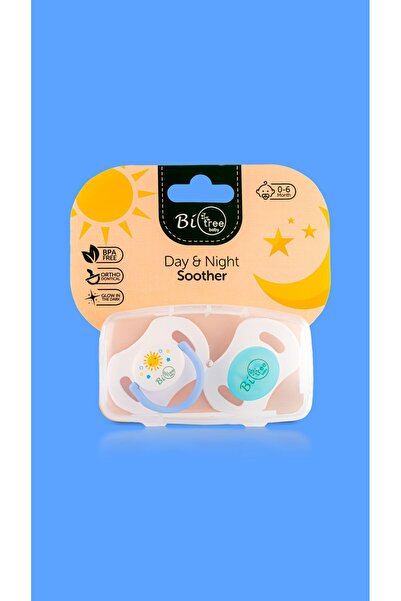 BiTree Baby Bitree 812 Mavi Gündüz ve gece kullanıma uygun, Ortodontik, Karanlıkta Parlayan Emzik 0-6 Ay