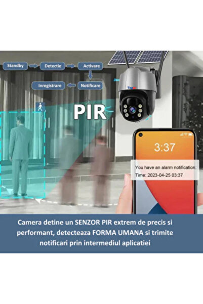 Taggo Solar 4G Surveillance Camera, 5MP, 10X Zoom, Full HD, SIM Compatible