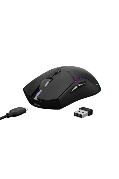 gamdias Mouse gaming wireless Bluetooth si cu fir Hades M3, iluminare aRGB, 10000 DPI, Negru