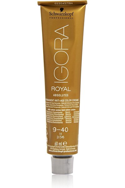 Schwarzkopf Igora Absolutes Permamnent Hair Colour Number 9-40, 60 ml