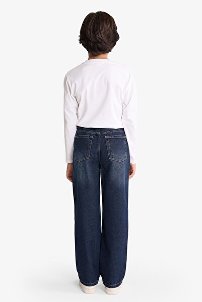 DeFacto Erkek Çocuk Loose Fit Yırtık Detaylı Düz Paça Jean Pantolon G3069A825WN