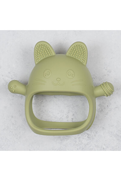 APPEKIDS Jucarie pentru dentitie din silicon, Appekids, Manusa Kitty - Raw Green