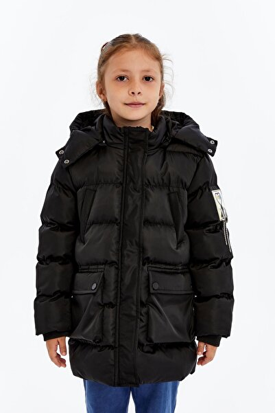 benitto kids Κοριτσίστικο χοντρό χειμωνιάτικο παλτό με κουκούλα 51349