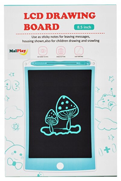 OEM LCD Digital Drawing Tablet with Eraser, 8.5 inch White/Turquoise