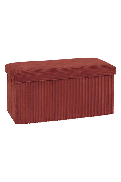 Atmosphera Créateur D'intérieur Atmosphera Arum double folding stool made of striped velvet material, 76x38x38 cm, amber