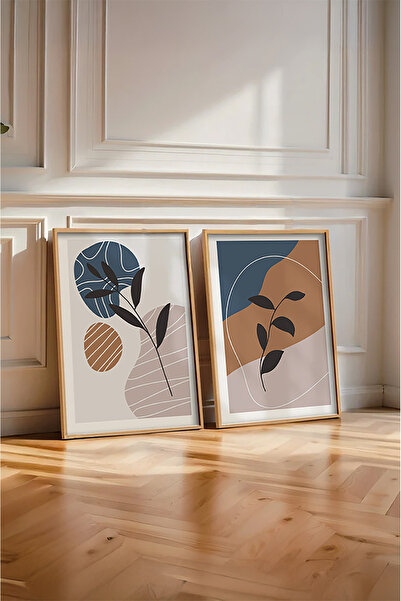 huhuli Set de pictură cu 2 piese cu ramă din lemn Huhu41