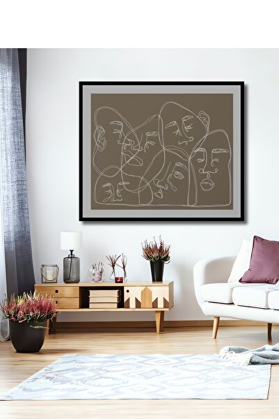 Teona Ahşap Tablou decorativ din lemn dreptunghiular, aspect de cadru cu ames...