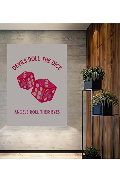 Teona Ahşap Tablou decorativ din lemn dreptunghiular Diavolii aruncă zaruri Î...