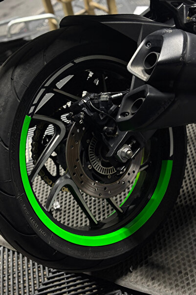 Banxtre شريط نصف إطار أخضر نيون مقاس 17 بوصة يناسب جميع الإطارات (4 قطع)