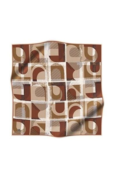 Vissona Μεταξωτό μαντήλι Tivil 51918 - 0003 - 0007 Πορτοκαλί μοτίβο με ρίγες