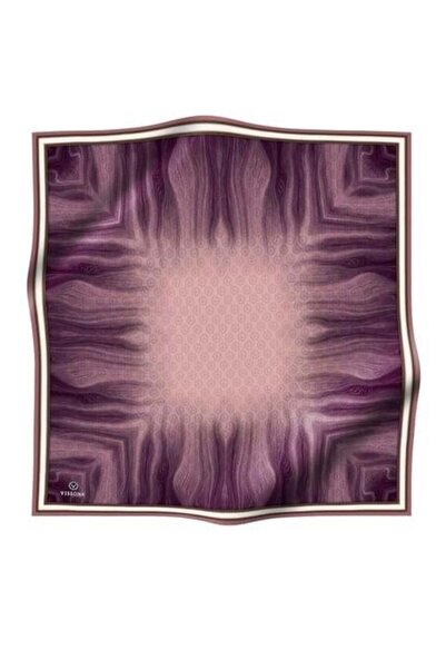 Vissona Μεταξωτό μαντήλι Tivil 10659 - 5 - 0019 Μοτίβο μονόγραμμα σε ροζ πούδρα