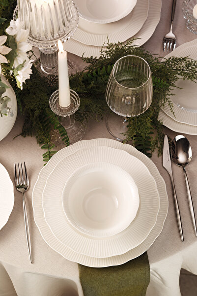 Kütahya Porselen Bone İlay 36 Parça 8 Kişilik Yemek Takımı