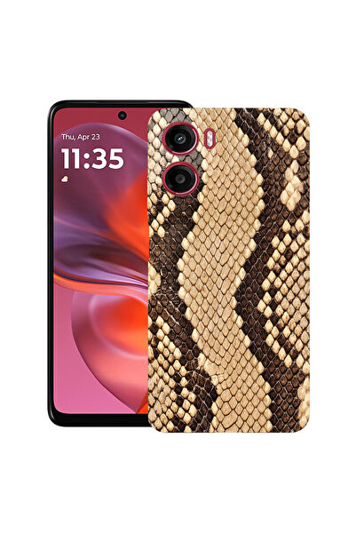 bestcase Carcasă ultra subțire TPU pentru Motorola Moto G06, model piele de ș...