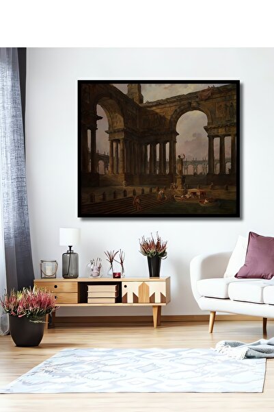 Teona Ahşap Tablou decorativ din lemn dreptunghiular cu aspect de cadru antic de tip Kent Show