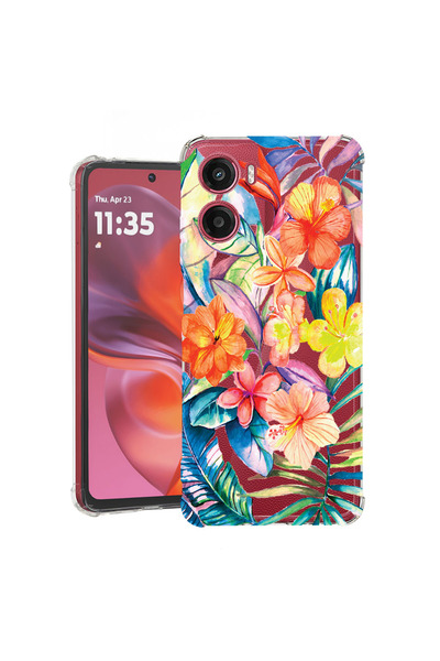 bestcase Αντικραδασμική θήκη για Motorola Moto G06, λουλούδια σε χρώμα τούρτα...