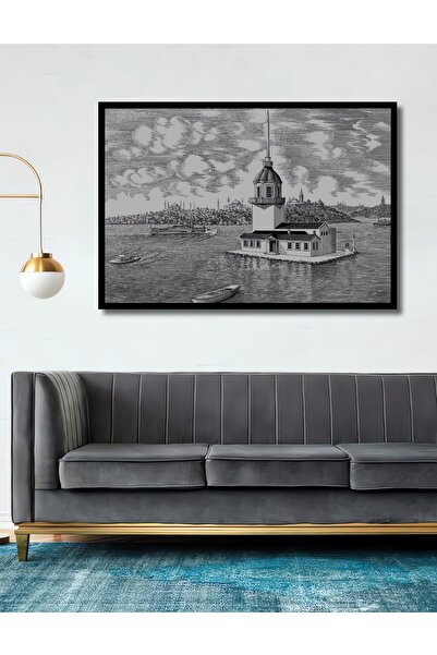 Teona Ahşap Tablou decorativ din lemn dreptunghiular, turnul fetelor, aspect ...