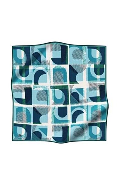 Vissona Μεταξωτό μαντήλι Tivil 51918 - 8 - 0033 - 0041 Μοτίβο με γραμμές τιρκουάζ