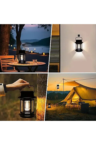 HAMER Solar Powered Wall Hanging Lantern Spotlight with Light Sensor