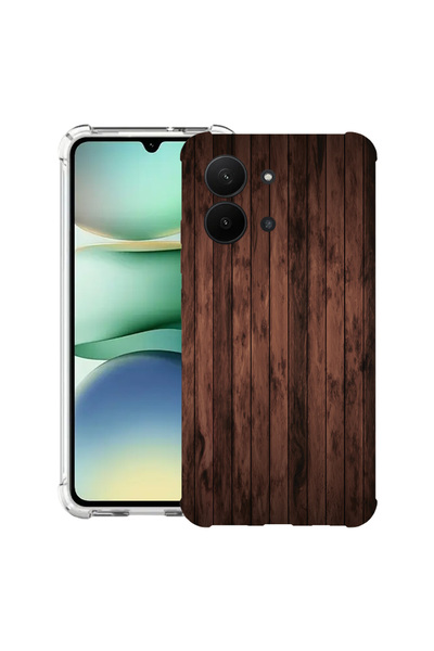 bestcase Αντικραδασμική θήκη για Xiaomi Redmi 15C 4G (171 MM), ξύλο καρυδιάς,...