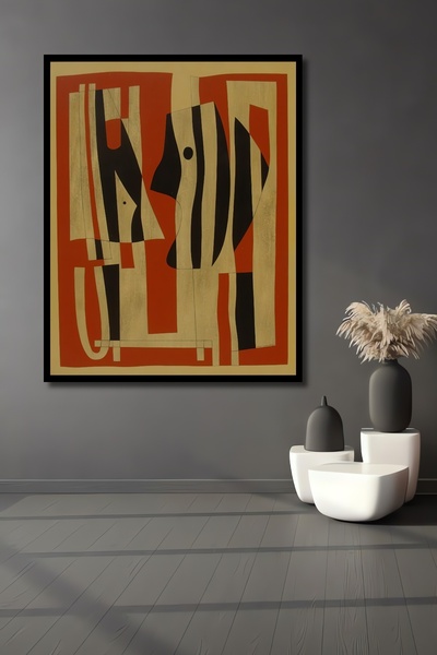 Teona Ahşap Декоративна дървена правоъгълна рамка за снимки с абстрактни форми