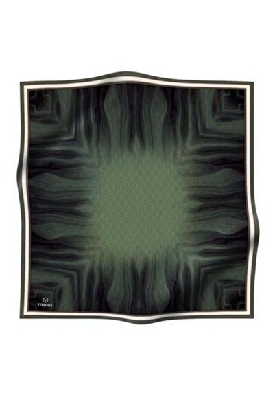 Vissona Μεταξωτό μαντήλι Tivil 10659 - 10 - 0037 Μοτίβο μονόγραμμα χακί