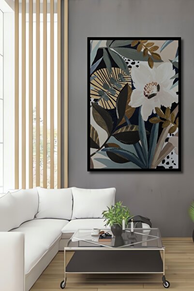 Teona Ahşap Tablou decorativ din lemn dreptunghiular cu aspect de rama cu flo...