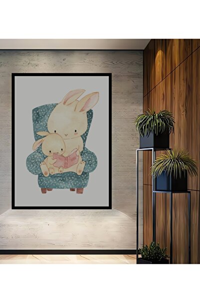 Teona Ahşap Tablou decorativ din lemn dreptunghiular Cartea cu iepuri arată c...