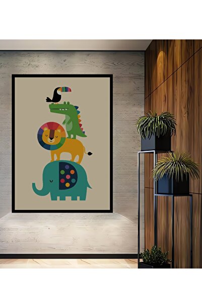 Teona Ahşap Tablou decorativ din lemn dreptunghiular cu aspect de cadru turn ...