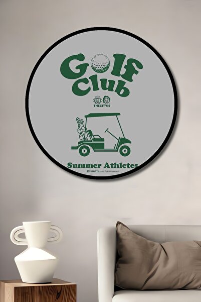 Teona Ahşap Tablou decorativ cu aspect de cadru rotund din lemn pentru clubul...