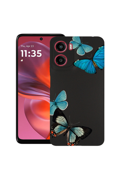 bestcase Θήκη TPU εξαιρετικά λεπτή για Motorola Moto G06, όμορφες μπλε πεταλο...