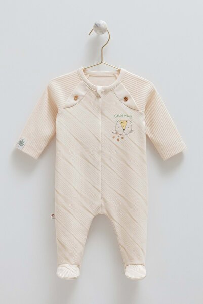 Caramell Good Baby Front Zippered Jumpsuit Beige