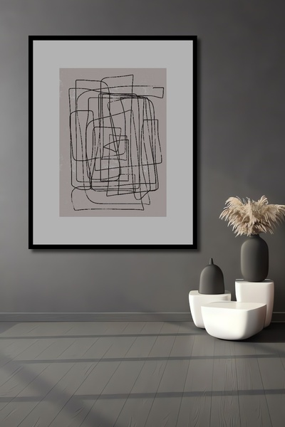 Teona Ahşap Tablou decorativ din lemn dreptunghiular, artă abstractă, aspect de cadru cu linii