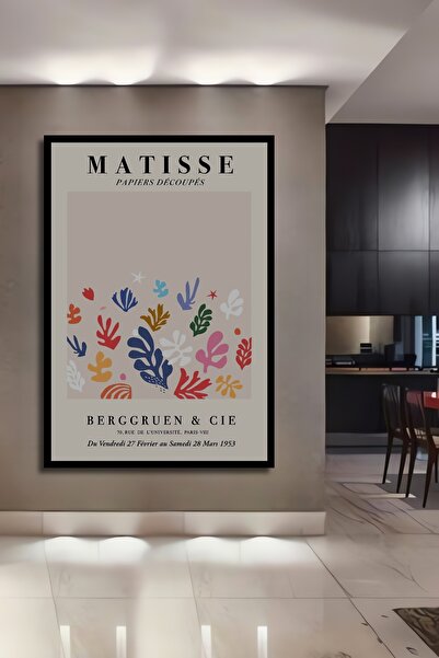 Teona Ahşap Tablou decorativ din lemn dreptunghiular Matisse Papiers Decoupes Aspect cadru